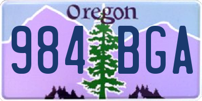 OR license plate 984BGA