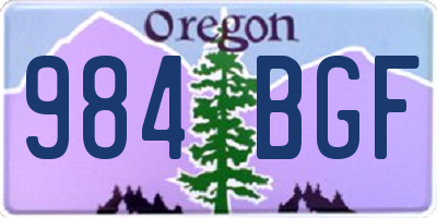 OR license plate 984BGF