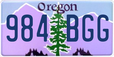 OR license plate 984BGG