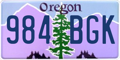 OR license plate 984BGK