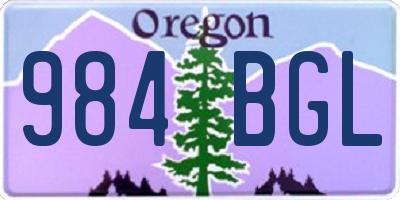 OR license plate 984BGL