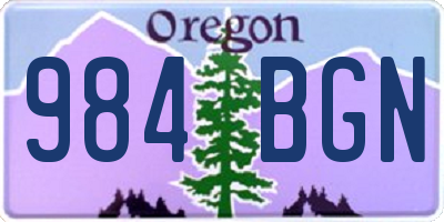 OR license plate 984BGN