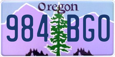 OR license plate 984BGO
