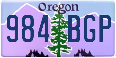 OR license plate 984BGP