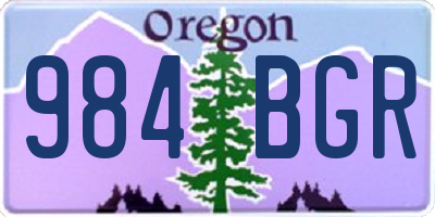 OR license plate 984BGR