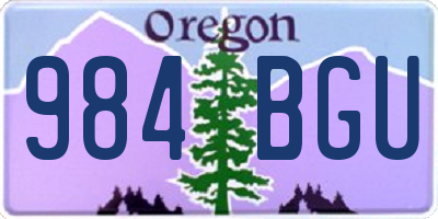 OR license plate 984BGU