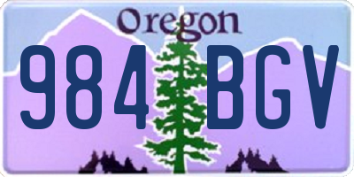 OR license plate 984BGV