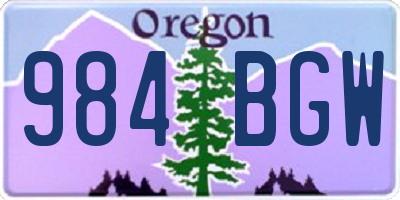 OR license plate 984BGW