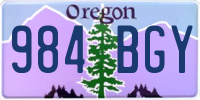 OR license plate 984BGY