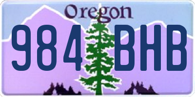 OR license plate 984BHB