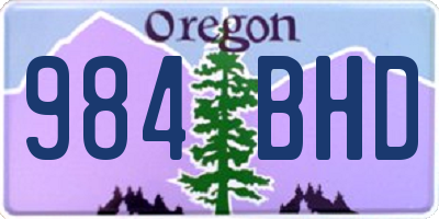 OR license plate 984BHD