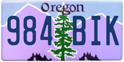 OR license plate 984BIK