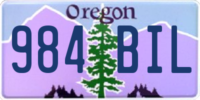 OR license plate 984BIL