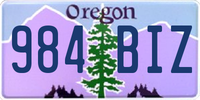 OR license plate 984BIZ