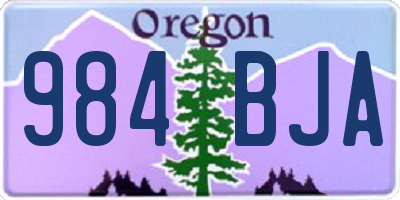 OR license plate 984BJA