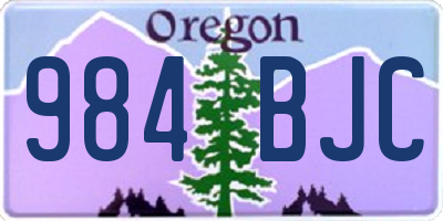 OR license plate 984BJC