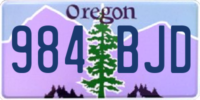 OR license plate 984BJD