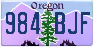 OR license plate 984BJF