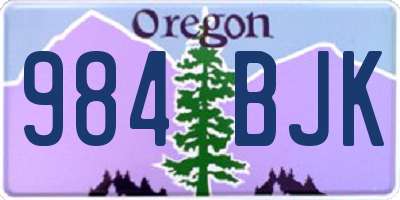 OR license plate 984BJK