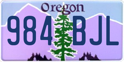 OR license plate 984BJL
