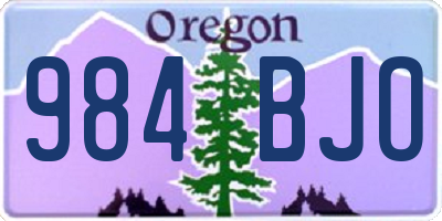 OR license plate 984BJO