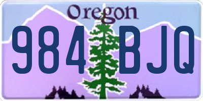 OR license plate 984BJQ