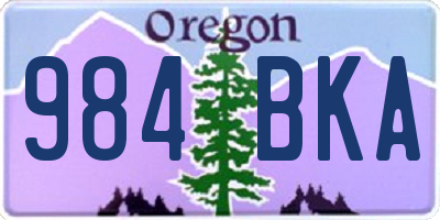 OR license plate 984BKA