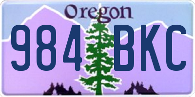 OR license plate 984BKC