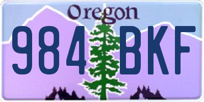 OR license plate 984BKF