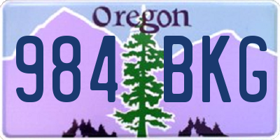 OR license plate 984BKG