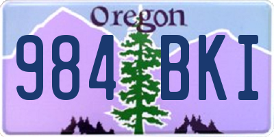 OR license plate 984BKI