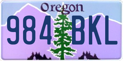 OR license plate 984BKL