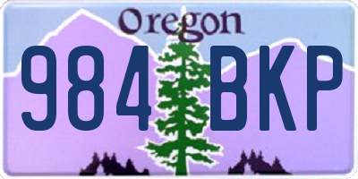 OR license plate 984BKP