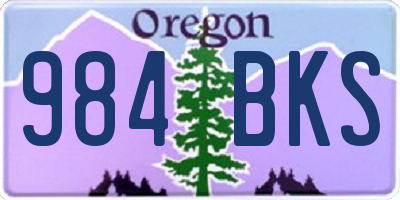 OR license plate 984BKS