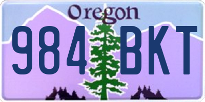 OR license plate 984BKT