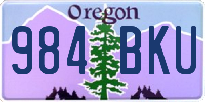 OR license plate 984BKU