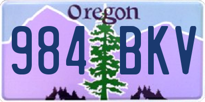 OR license plate 984BKV