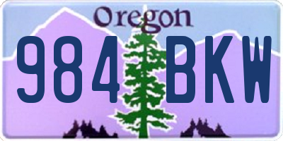 OR license plate 984BKW