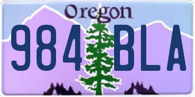 OR license plate 984BLA