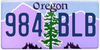 OR license plate 984BLB