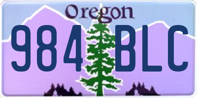 OR license plate 984BLC