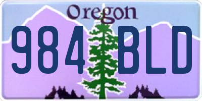 OR license plate 984BLD