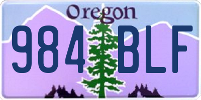 OR license plate 984BLF