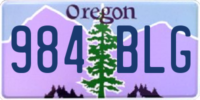 OR license plate 984BLG