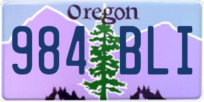 OR license plate 984BLI
