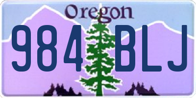 OR license plate 984BLJ