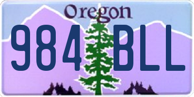 OR license plate 984BLL