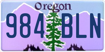 OR license plate 984BLN
