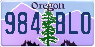 OR license plate 984BLO