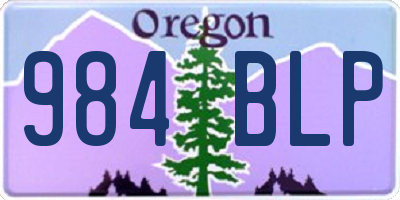 OR license plate 984BLP